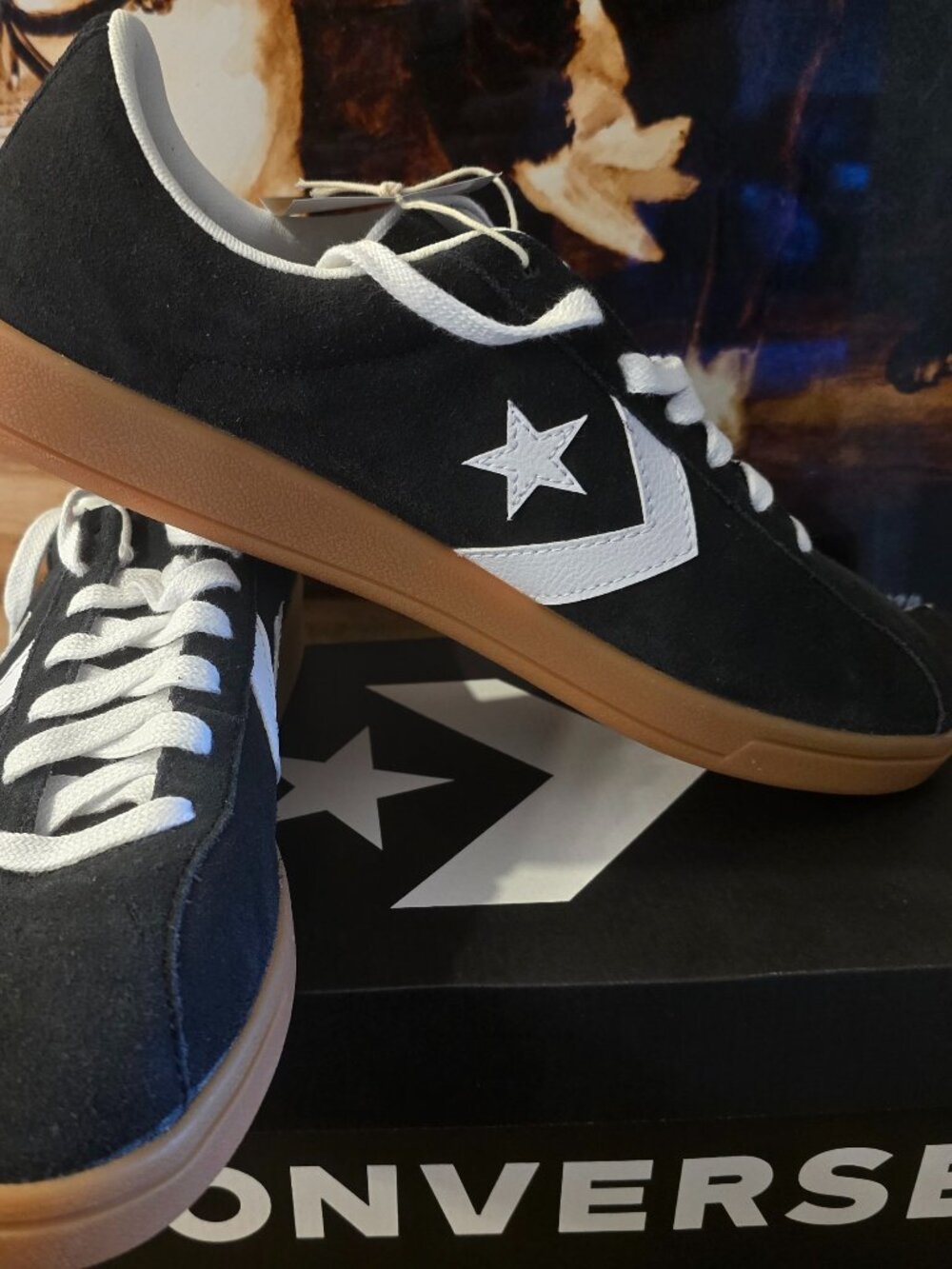 Converse All Star Classic Trainer Suede Low Top Black/White/Gum A16534C Mens 10